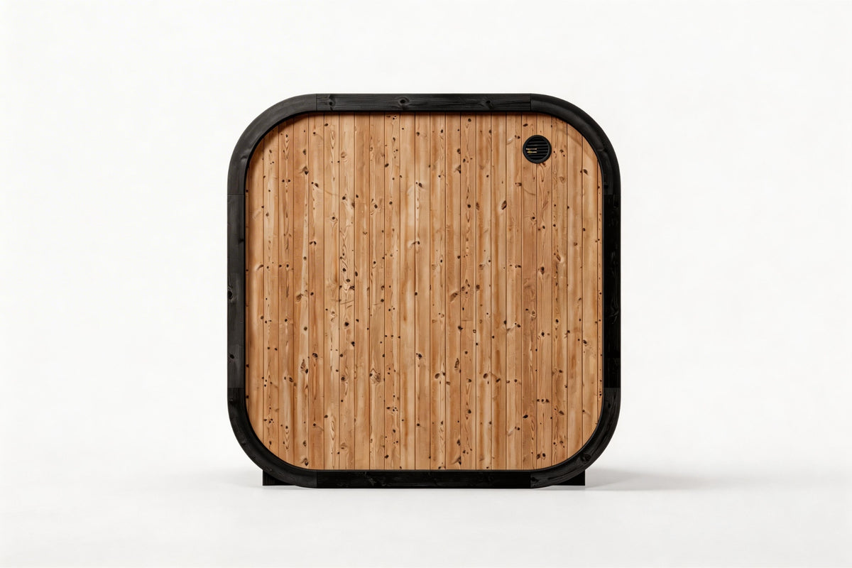 Back panel of Valencia Haven 4-6 Person Outdoor Sauna showing passive ventilation